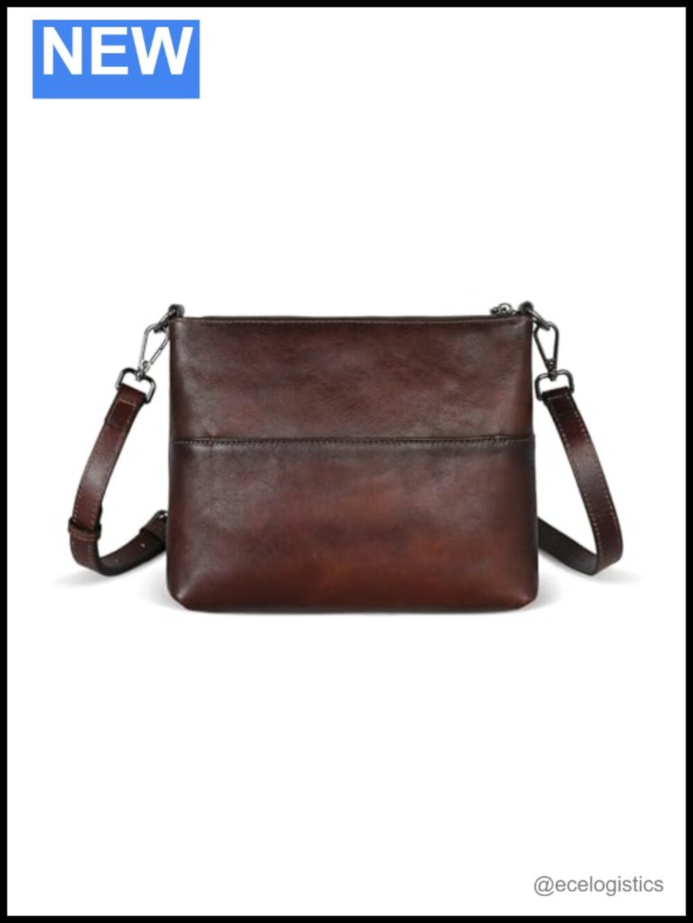 Leather Crossbody Bags for Women Vintage Shoulder Bag Set of 2 Brown Purse